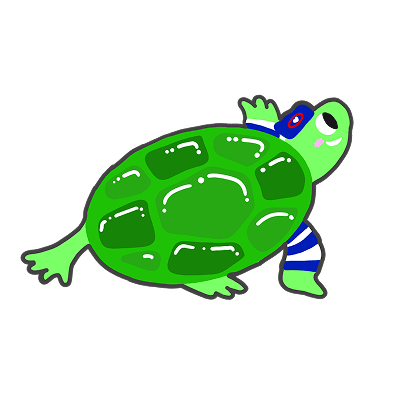 Juhoon, drawn as a turtle in goggles
