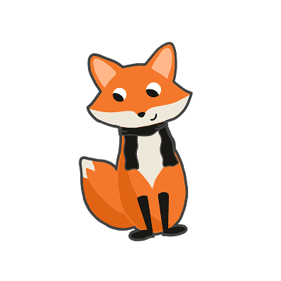 Seonghyeon, drawn as a fox in a black scarf